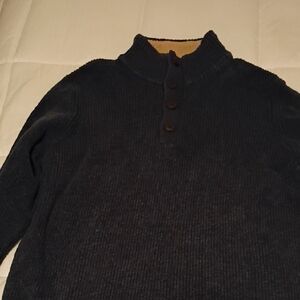 G.H. Bass & Co. Navy Ribbed Half-Zip Button Sweater